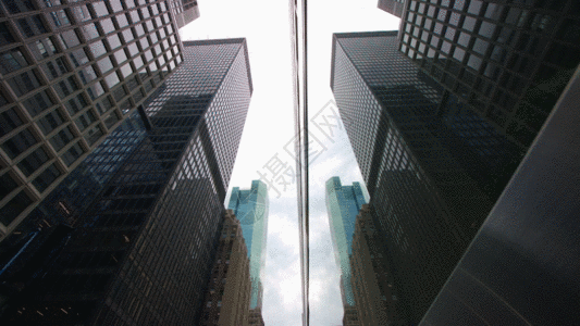 仰拍城市仰拍香港城市建筑商业中心GIF高清图片