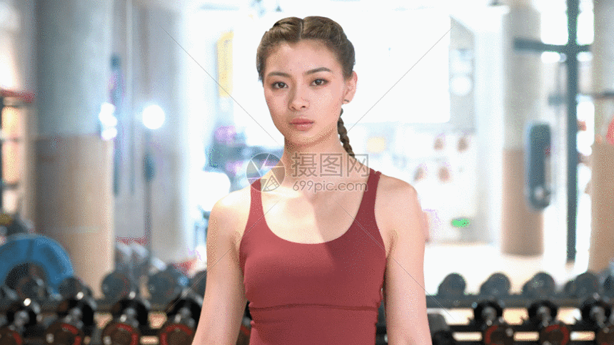 女性健身形象gif