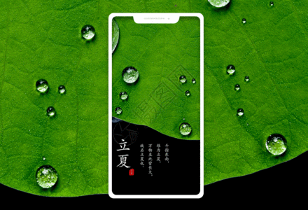 绿色电池立夏手机海报配图gif动图高清图片