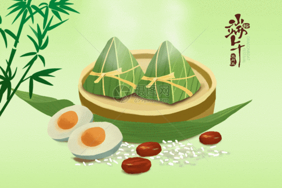 端午节吃粽子GIF图片