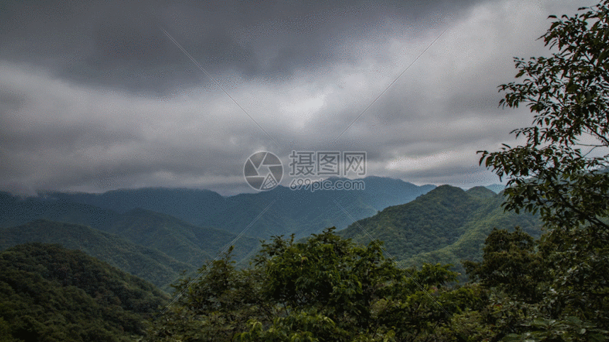 延时摄影秦岭山丰峪口黄花岭 gif