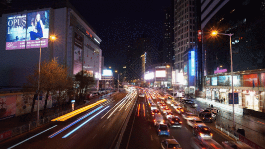 天津建筑天津南京路夜景延时视频GIF高清图片