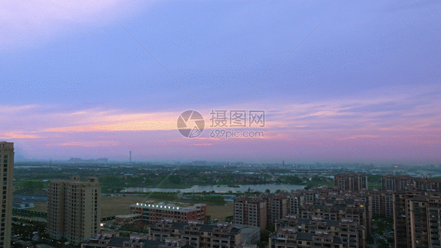 城市日转夜延时gif动图图片-正版gif素材401228884-摄