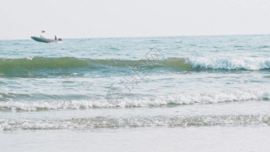 热带岛屿大海海浪浪花gif高清图片