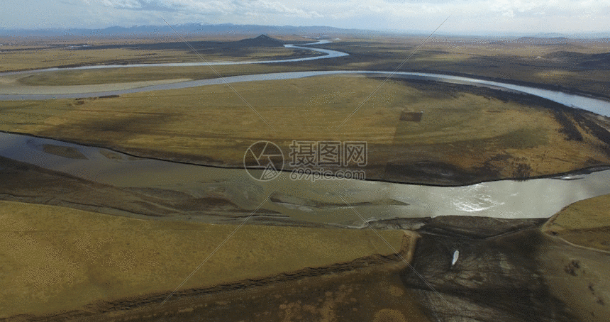 唐克黄河九曲第一湾4k航拍视频gif