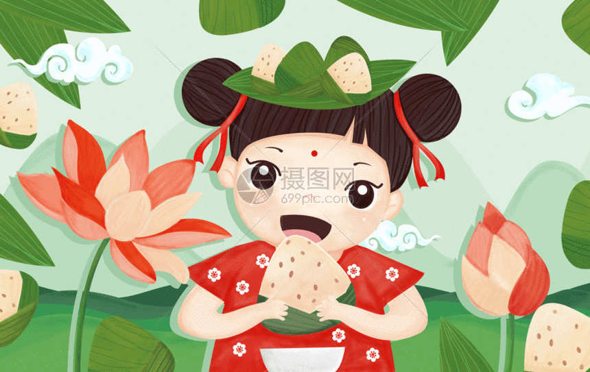 gif动图 插画动图 端午节小孩gif.psd,gif 860_543