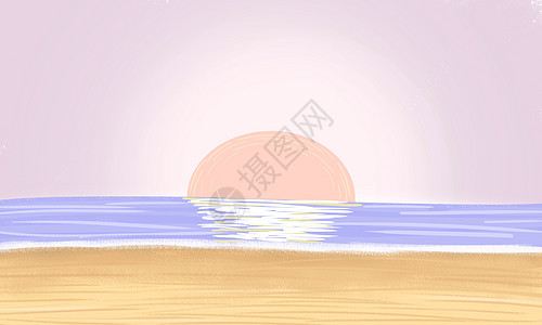 大海日出背景图片