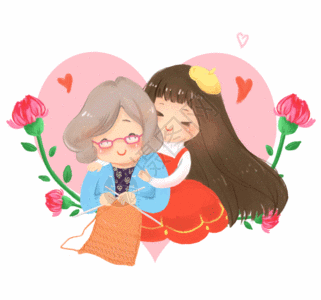 母亲节插画gif图片素材
