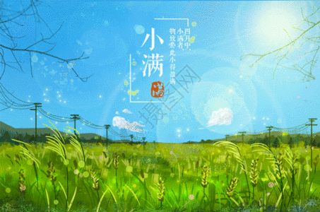 田野冬景小满-夏日田野gif高清图片