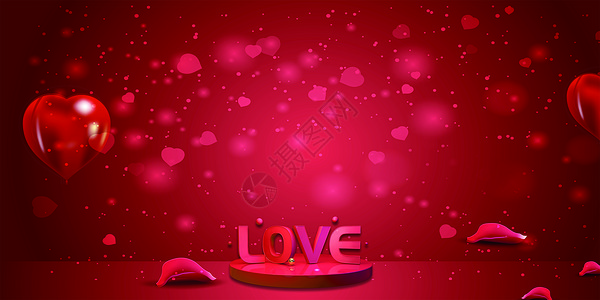 红色爱情背景背景图片