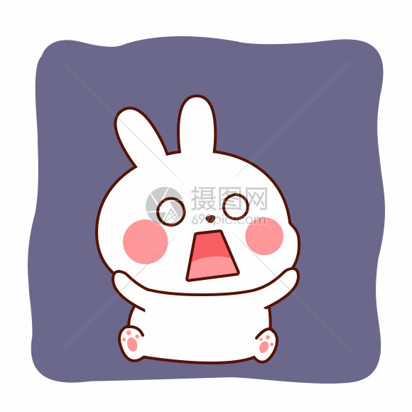 兔小贝卡通形象配图gif