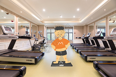 男健身健身房插画