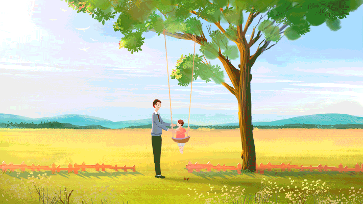 爸爸陪我玩秋千gif动图图片-正版gif素材401299331-摄