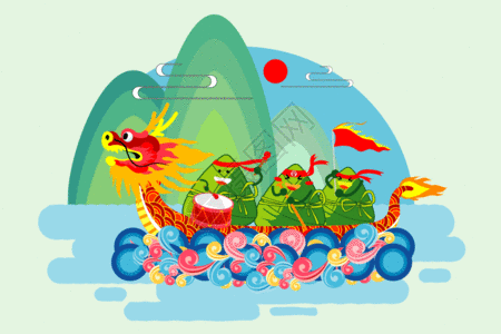 中国发射端午赛龙舟 gif 动图高清图片