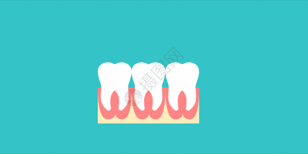 牙齿海报刷牙扁平图案GIF高清图片