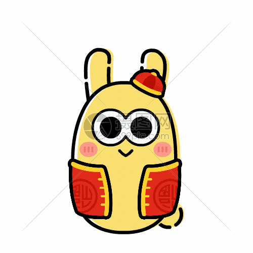 摄小兔卡通形象跳跳配图动图图片-正版gif素材-摄