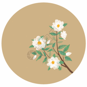 古风山茶花gif图片素材