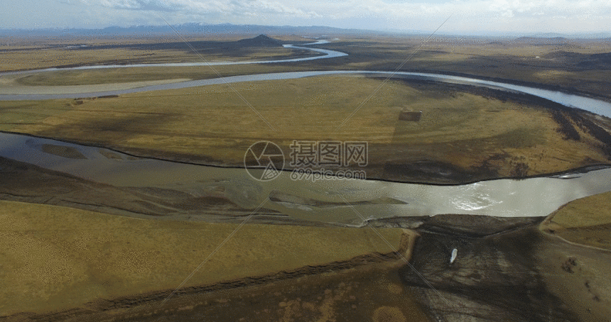 唐克黄河九曲第一湾4k航拍gif