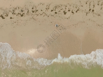 海水潮汐起落航拍GIF图片
