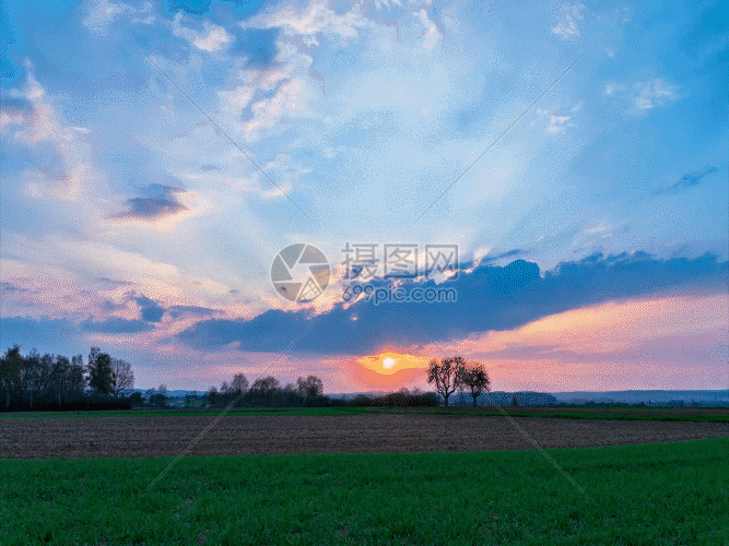 田园日落拍摄gif