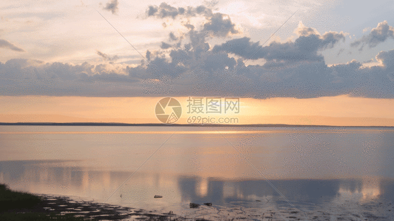 海滩夕阳gif动图图片-正版gif素材401324462-摄图网