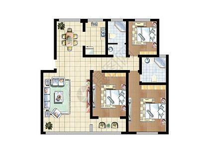 彩色平面图室内平面图高清图片