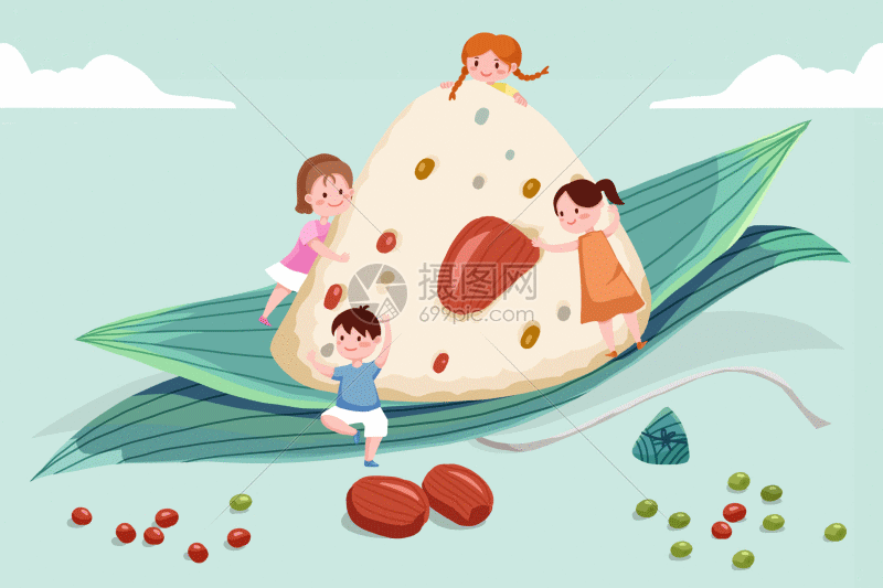 gif动图 插画动图 端午节卡通粽子gif动图.psd,gif 800_533