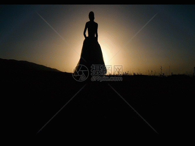 剪影美女转圈gif