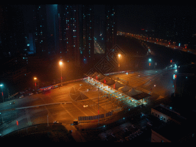 西安车流夜景GIF高清图片