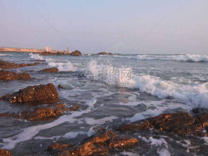 gif动图 实景动图  海浪岩石gif.gif 667_500