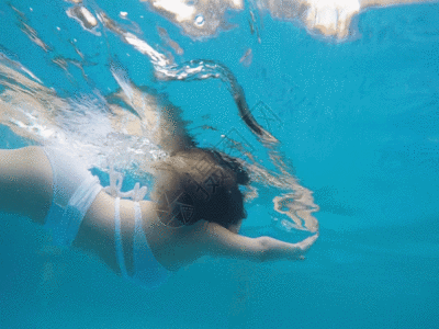 充气游泳池游泳合集GIF高清图片