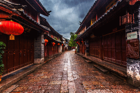 中式建筑古镇gif高清图片