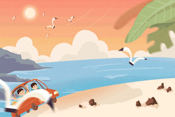 gif动图 插画动图 海边旅行gif.psd,gif 600_400