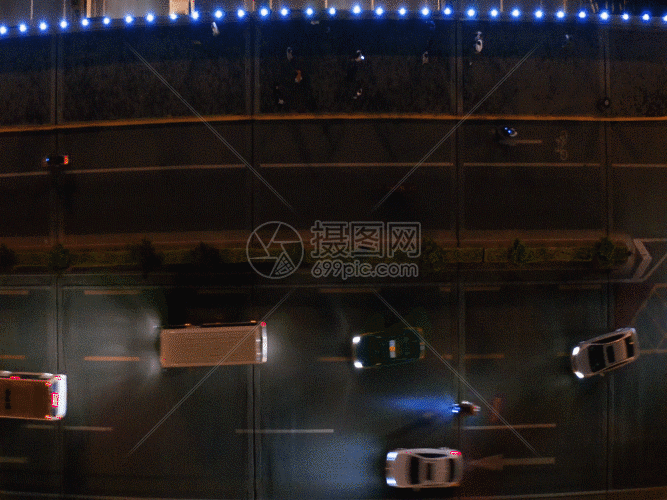 都市夜景车流航拍GIF图片