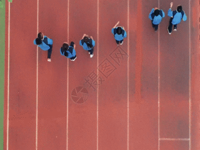 跑步比赛学校空镜航拍GIF高清图片