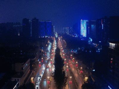 都市夜景交通GIF图片