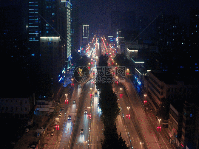 夜景车流都市GIF图片