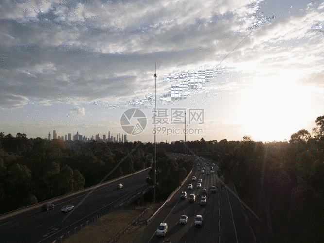 高速公路日落gif动图图片-正版gif素材401350577-摄图网