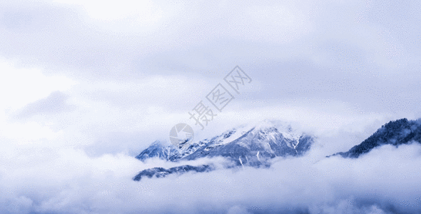 西藏冰川雪山山峰gif高清图片