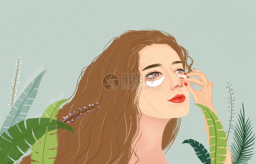 美女眼膜补水gif动图图片-正版gif素材401352455-摄图网