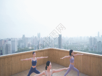 女性瑜伽休闲健身GIF高清图片