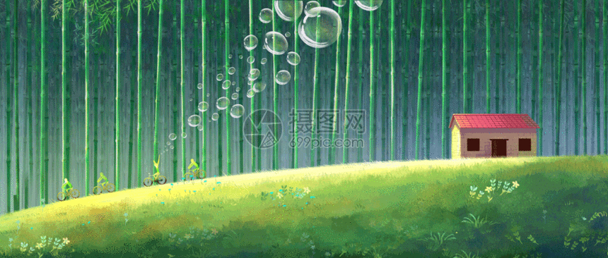 旅途的风景竹林gif草地小清新