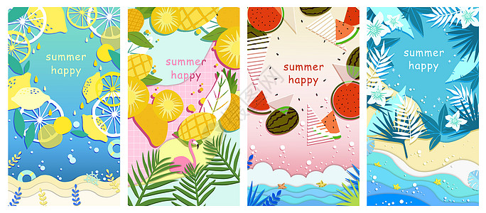 夏日菠萝背景壁纸高清图片