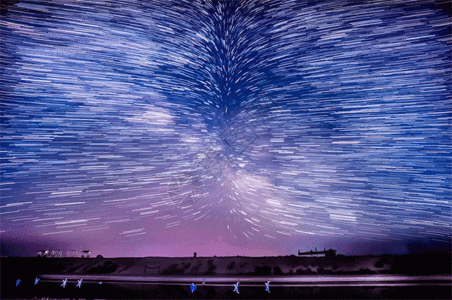 青海湖星空星轨gif高清图片