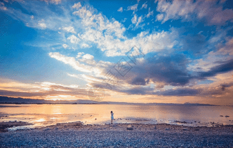 晚霞风景滇池夕阳晚霞gif高清图片