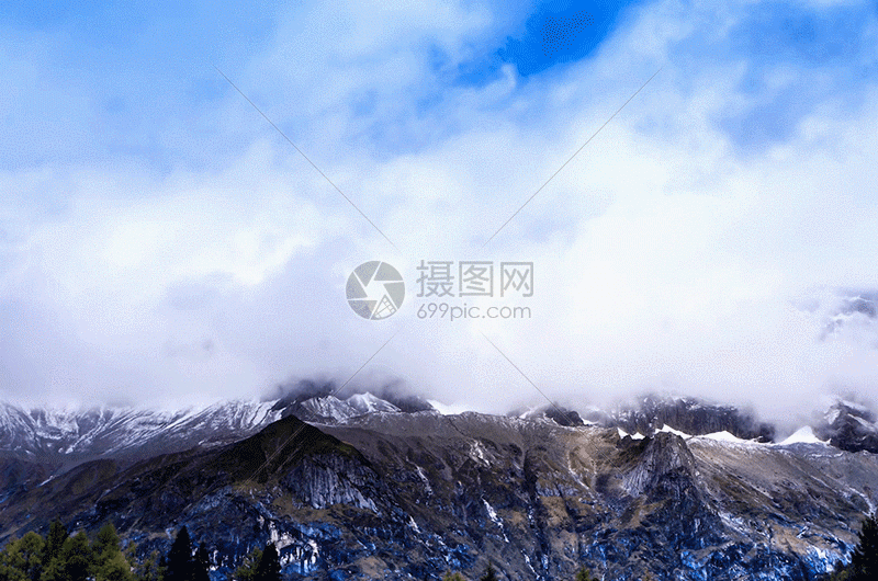 四川四姑娘山风景gif动图图片-正版gif素材401379049-摄图网