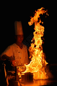 寿司料理铁板烧火焰gif高清图片