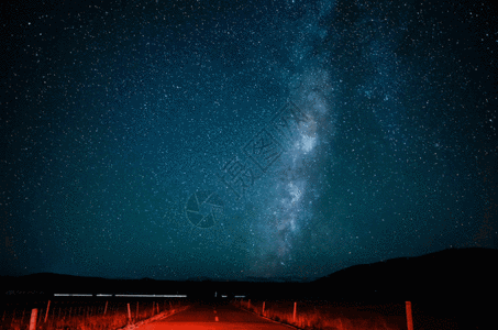 夜晚道路星空gif高清图片