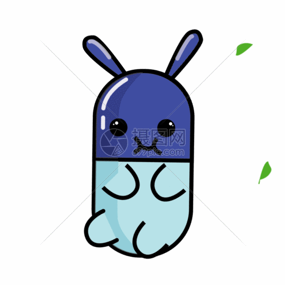 卡通胶囊兔表情包风大gif