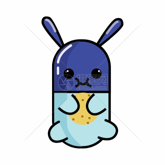 卡通胶囊兔表情包发呆gif